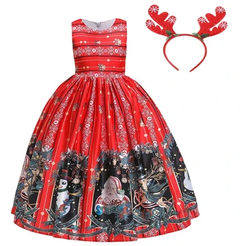 

2019 Baby Girls Christmas Birthday Party Dress Princess Moose Gown Formal Clothing Kids Dresses for Girls Princess Clothes