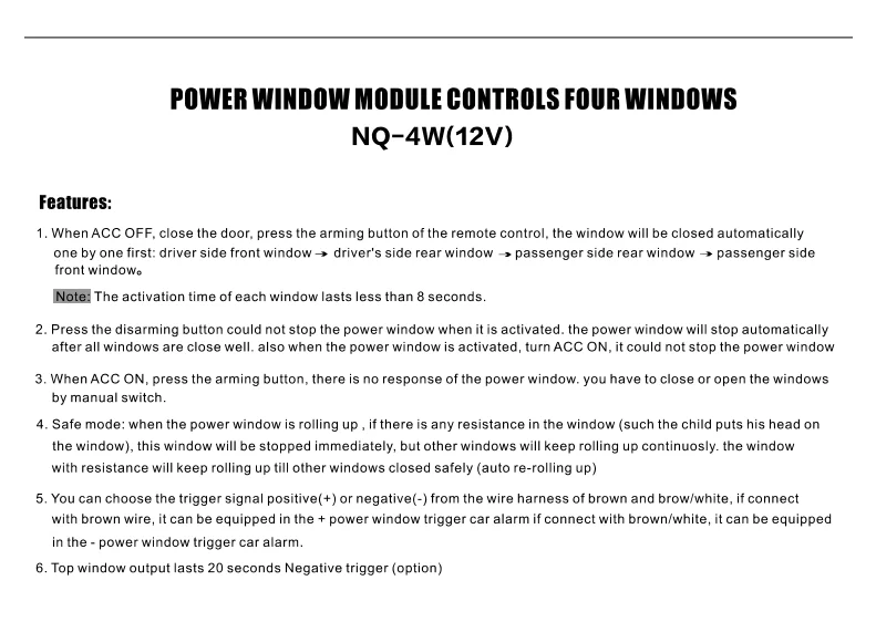 SPEEDWOW Universal Car Power Window Roll Up Closer For 4 Doors Auto Close Windows Remotely Close Windows Module Alarm System