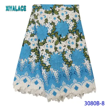 

Nigerian African Lace Fabric 2019 High Quality Lace Fabric Colorful embroidery empty For Women party Evening Dresses YA3080B-8