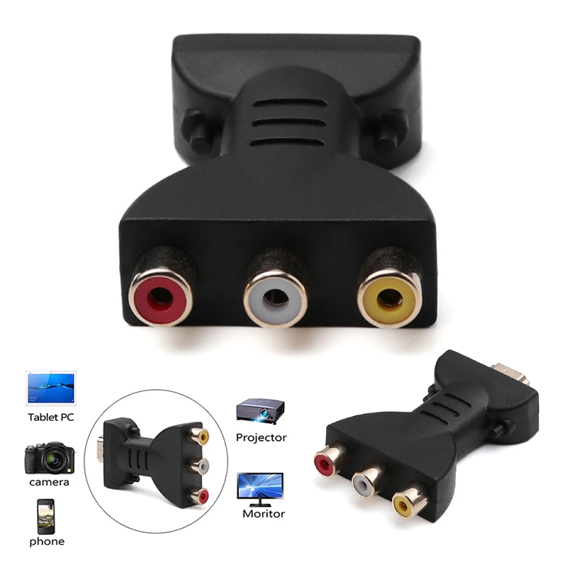 Цифровой AV сигнал HDMI 3 RGB RCA Female видео аудио адаптер преобразователь компонентов