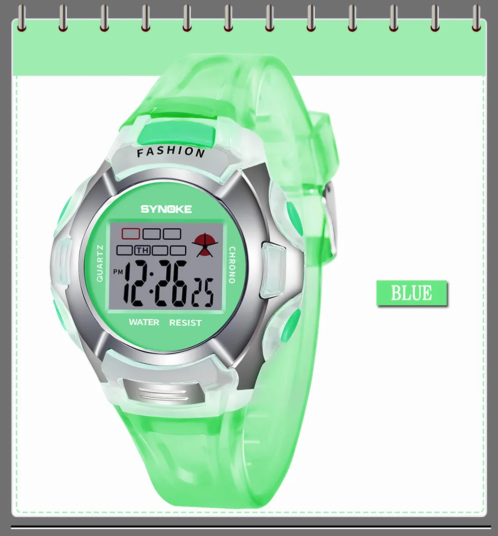 Водонепроницаемый для присмотра за детьми, для маленьких мальчиков и девочек светодиодный цифровые спортивные часы Пластик детский будильник Дата Повседневное часы выбрать подарок для малыша