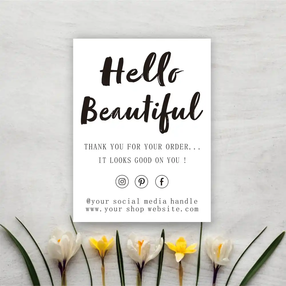 パーソナライズされた中小企業ありがとうカードカスタムハロー美しい ご注文を感謝カードテンプレートソーシャルメディアカード カード 招待状 Aliexpress