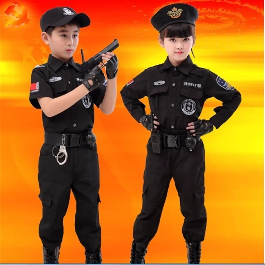 Children Traffic Police Cop Cosplay Costumes Policemen Uniform