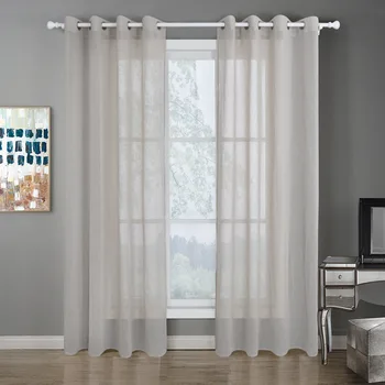 

Modern White Solid Color Tulle Curtains For Living Room Bedroom White Sheer Voile Curtains For Kitchen Window Linen Curtains