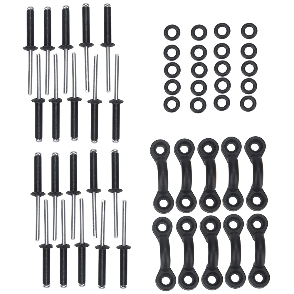 

50pcs/set Durable Kayak Replacement Kit Set with Nylon Pad Eyes & Tri-Fold Rivets & Screw Nuts Deck Loops Tie Down Kit