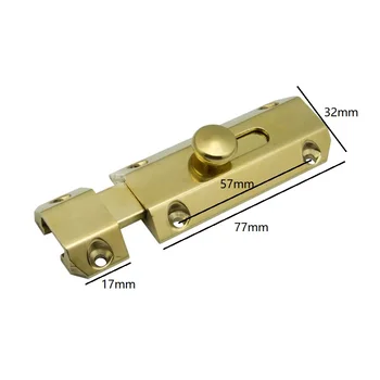 

2PCS/LOT 3inch Door Latch Sliding Door Lock Safety Lock Security Door Brass Bolt