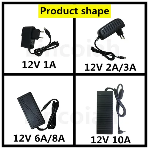전원 공급 어댑터 12 V 볼트 조명 변압기, AC 100V-240V, DC 12 V, 1A 2A 3A 5A 6A 8A 10A, LED 스트립 조명 CCTV용 변환기 4