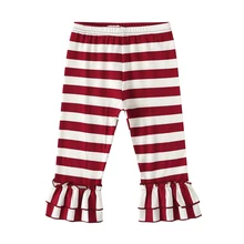 Новая детская одежда повседневные Хлопковые Штаны в полоску для маленьких девочек штаны для малышей Детские Капри в европейском и американском стиле