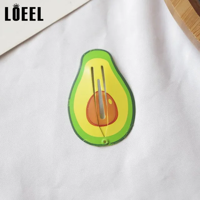 New Kids Hair Accessories 2-6Pcs/Set Painted Printing Fruit Hair Clips Headwear Set Cute Avocado Hairpins Headdress For Girls 2pcs avocado
