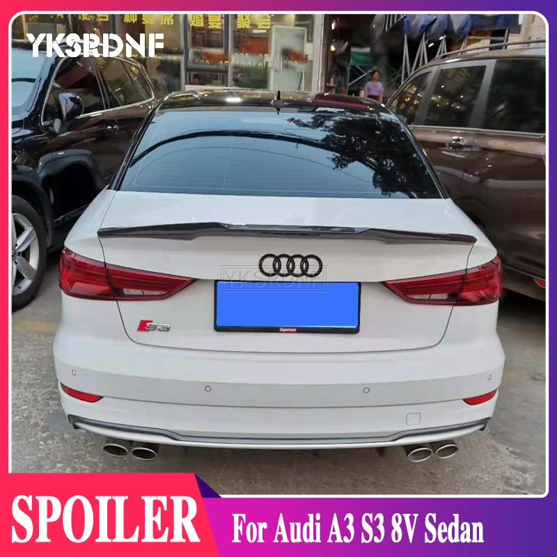 YKSRDNF для A3 S3 8V задний спойлер из углеродного волокна Audi седан 2014-2019 | Автомобили и