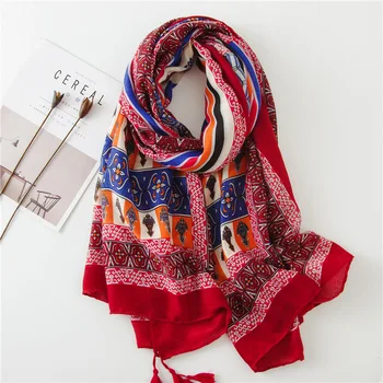 

silk Scarf Women Beach Towel New National Style Red Holiday Sunscreen Shawl Wholesale scarves poncho chiffon hijab pashmina