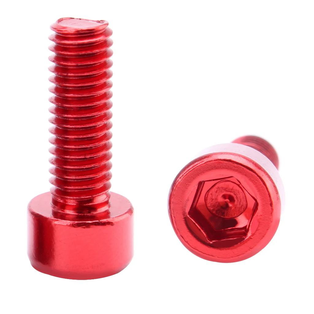 8 Pieces Red&Black Bicycle Water Bottle Cage Bolts Threaded Screws for Bike Bottle Holder Bracket Rack