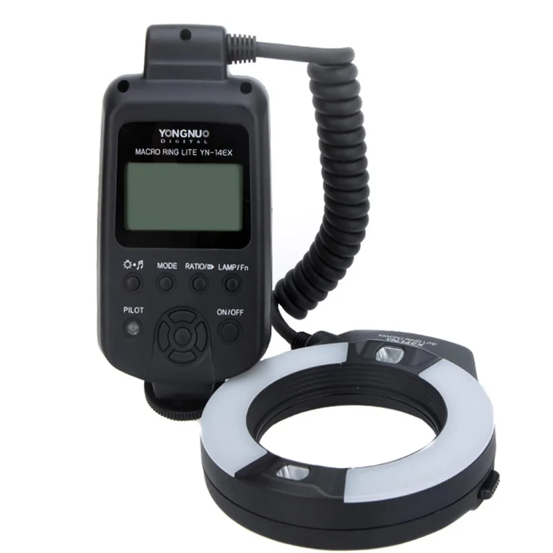YONGNUO YN-14EX YN14EX TTL Macro Ring Flash/LED Flash Light with Adapter Ring for Canon EOS DSLR Cameras as Canon MR-14EX Camera Flash