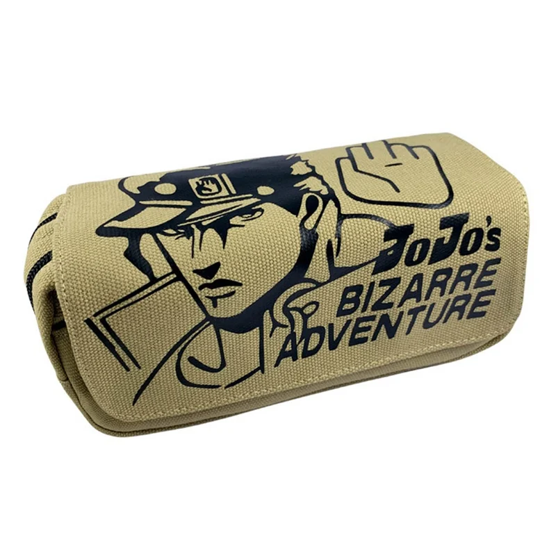 JoJo's Bizzare Adventure ручки сумки двойной слой холст молния Школа Пенал чехол канцелярская коробка портмоне - Цвет: 01