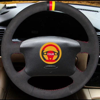 

Black Suede Black Red Yellow Marker Steering Wheel Cover for Volkswagen Passat B5 VW Passat B5 VW Golf 4 Skoda Octavia 1999-2005
