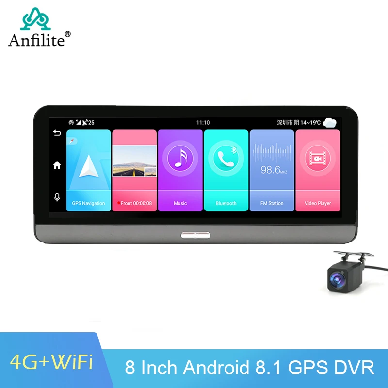 Автомобильный видеорегистратор Anfilite 7 80 дюйма Android GPS-навигатор 4G ADAS Wi-Fi DVR