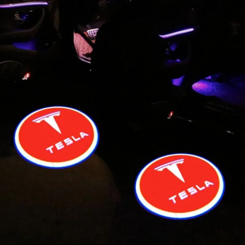 2 шт. для Tesla модель S Tesla модель 3 X Y светодиодная Автомобильная Дверь Добро пожаловать светильник логотип проектор лазерная лампа Призрак Тень дверной светильник аксессуар - Испускаемый цвет: T4