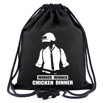 

PUBG PlayerUnknown's Battlegrounds Cosplay String Backpack Canvas Casual Drawstring Bags Travel Storage Bag Gift