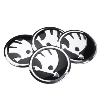 

For Skoda Octavia Fabia Rapid Yeti Superb Octavia A 5 A 7 2 Car Styling Aluminum Alloy Car Wheel Hub Caps Emblem Sticker 4Pcs