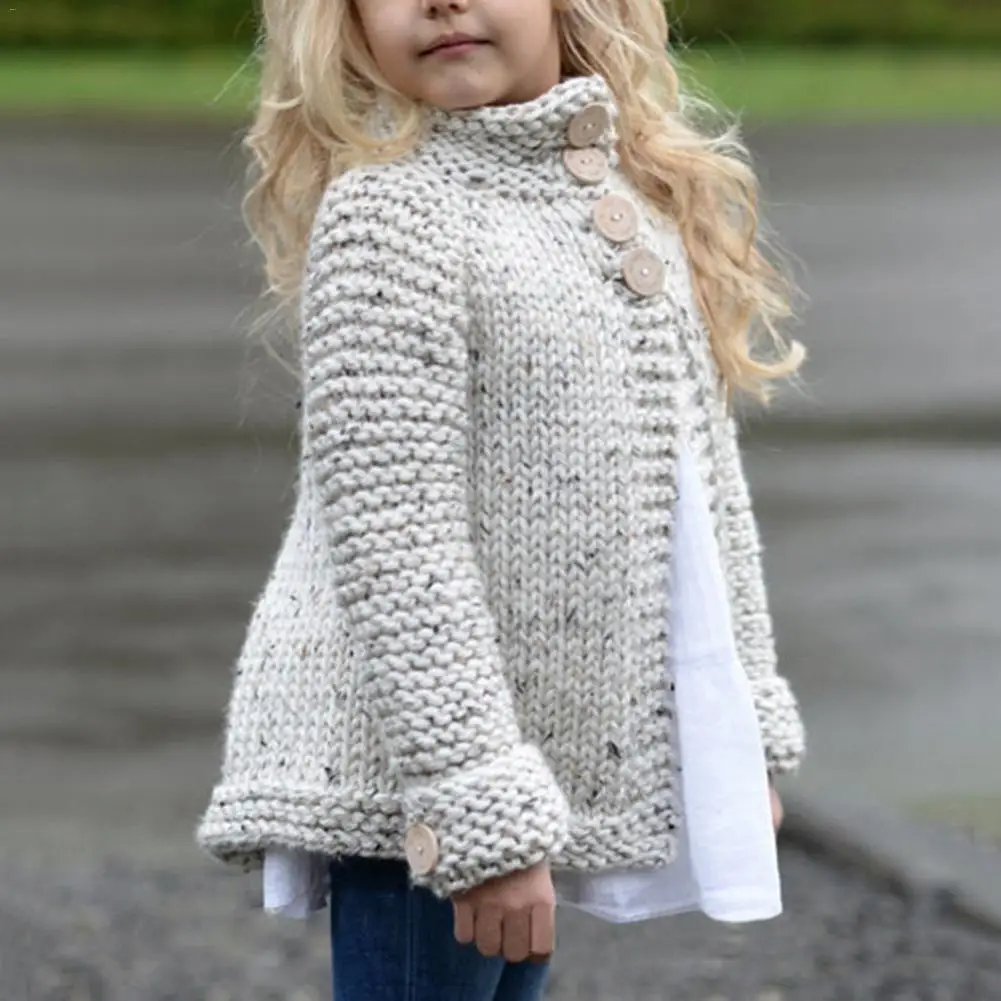 

Fashion Toddler Kids Baby Girls Outfit Clothes Button Knitted Warm Sweater Autumn Winter Outerwear Tops Clearance