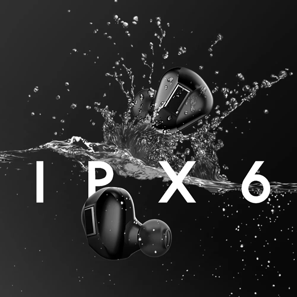 T60 портативный ABS Bluetooth V5.0 наушники-вкладыши IPX6 жизнь водонепроницаемый Спорт Беспроводные наушники с цифровым дисплеем зарядная коробка