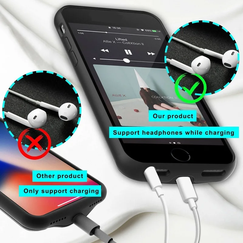 Зарядное устройство TIPTOP, портативный чехол для iPhone 6, 6 S, 7, 8 Plus, чехол, 4000 мАч/5500 мАч, зарядное устройство, внешний аккумулятор, чехол для телефона, s