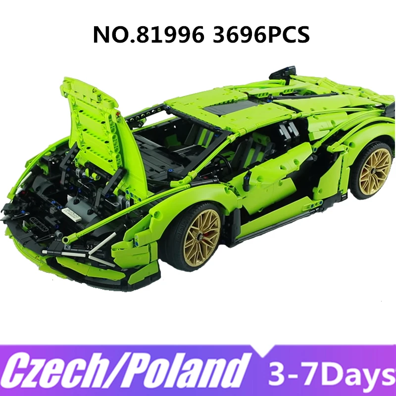 20086 Technic спортивный гоночный автомобиль Bugattied King Chiron Lamborghinis 81996 Sian FKP 37
