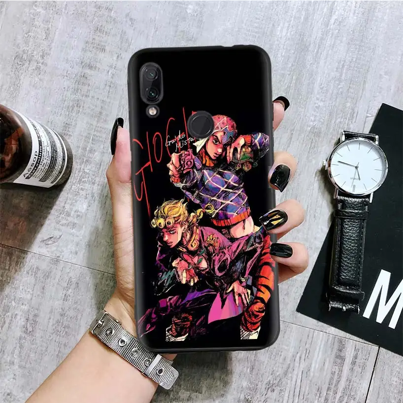 JoJo невероятное приключение черная крышка чехол для телефона для Xiaomi Redmi Note фотоаппаратов моментальной печати 8 7 7S 7A 6 S2 GO K20 Pro 6A mi 6X 5X A1 CC 9 8 Coque - Цвет: BA066-6
