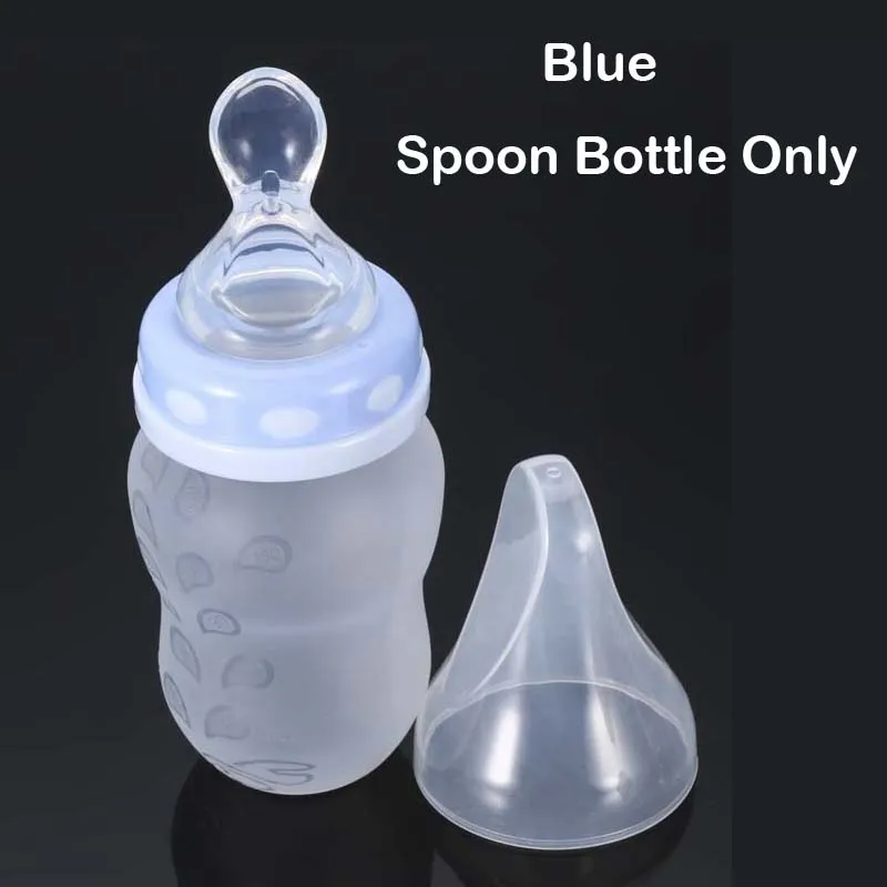 Blue bottle only 180 мл детские бутылочки и ложка для кормления, силиконовая чашка для кормления детей, детская бутылка для воды, детские бутылочки для кормления - Цвет: Blue bottle only