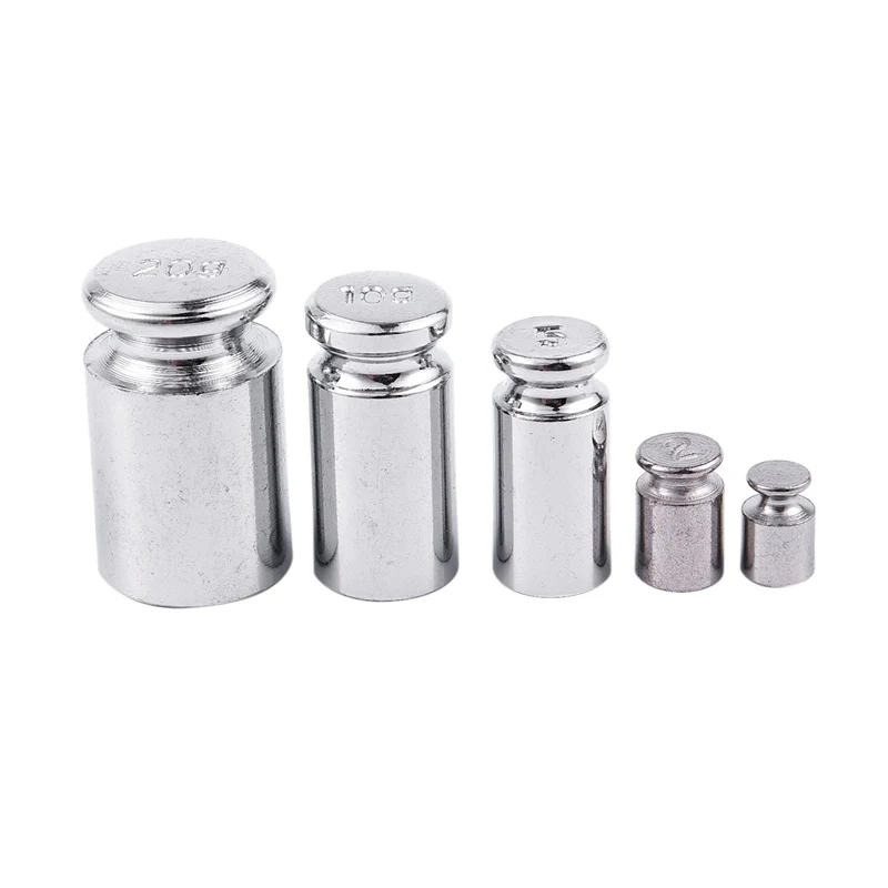 

Weight 1g 2g 5g 10g 20g Chrome Plating Calibration Gram Scale Weight Set for Digital Scale Balance Silvery white