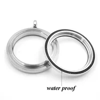 Wholesale Waterproof Floating Lockets 316l Stainless Steel Round Glass Locket Pendant 20mm 25mm 30mm 35mm 2