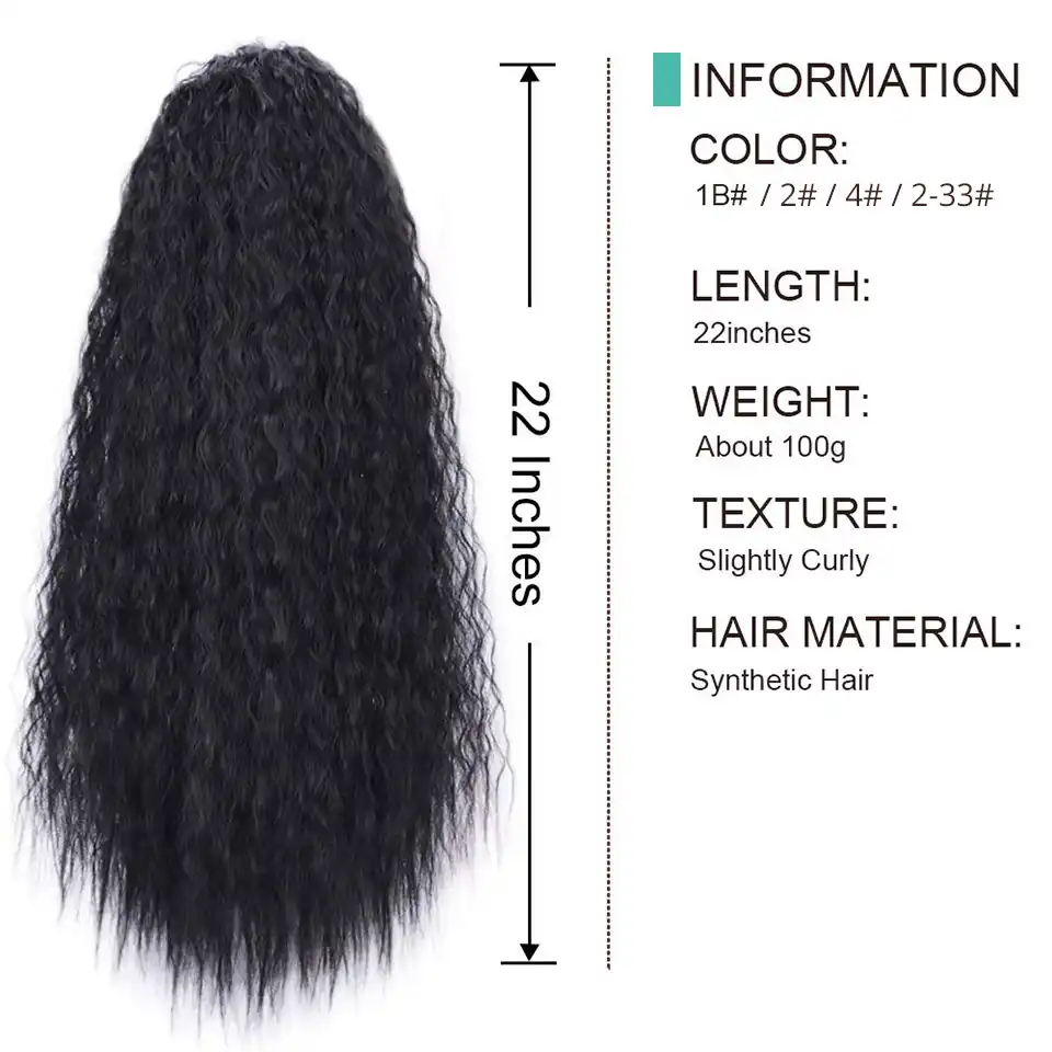 Doris Beauty Long Afro Kinky Curly Ponytail Extension 22 Inch