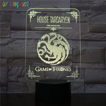 

House Targaryen of King's Landing Kids Night Light LED USB Touch Sensor Room Festival Gift Decorative Desk Lamp Game of Thrones
