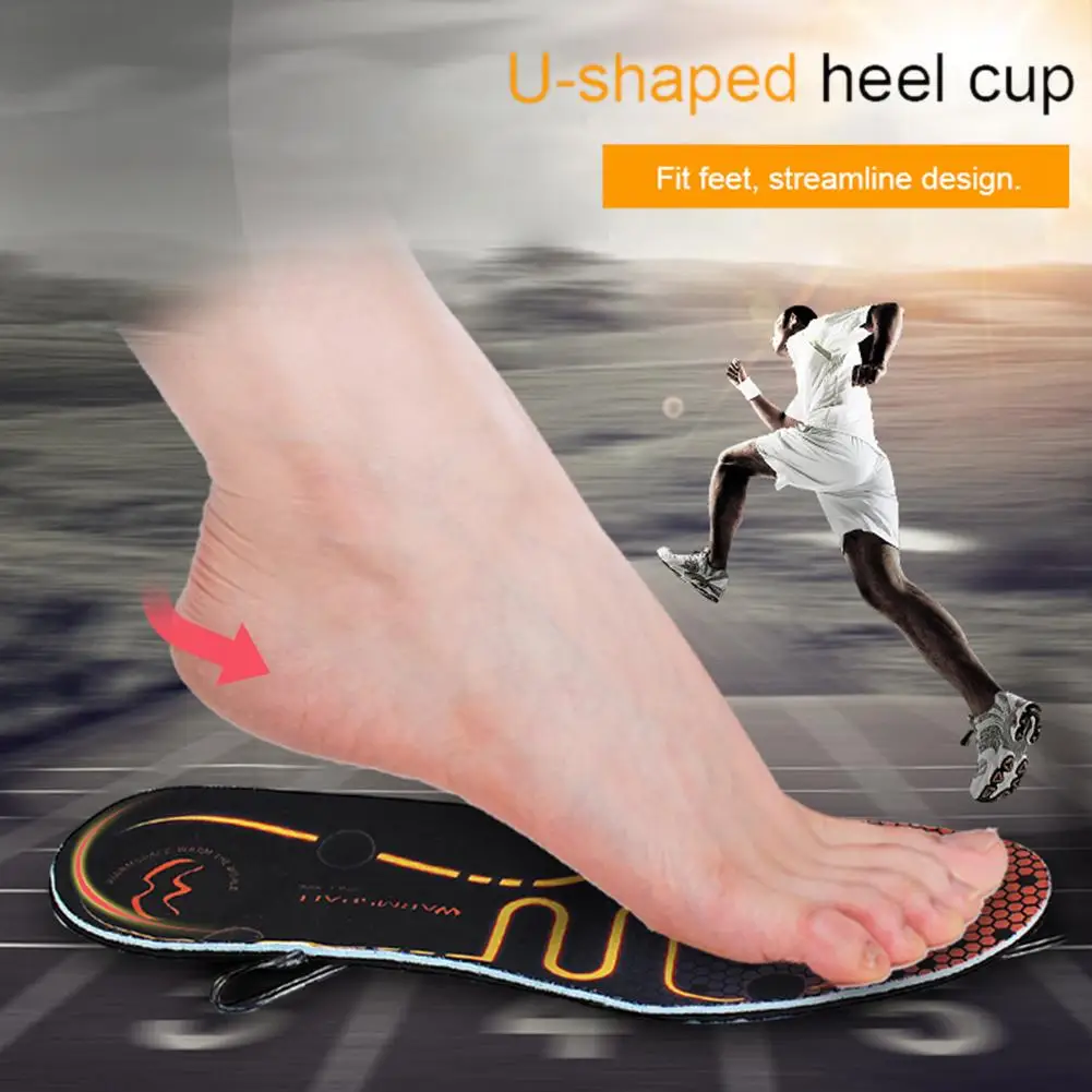1 Pair of Heated Insoles Battery Powered Rechargeable Heated Shoes Insoles Winter Skiing Foot Warmers for Men and Women