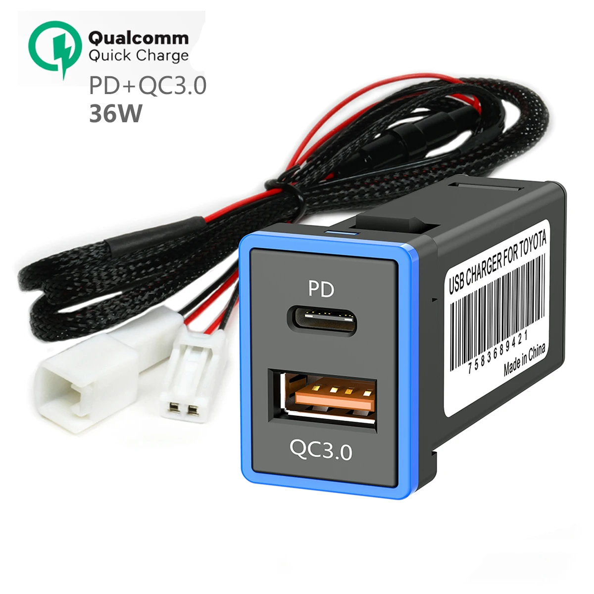 

Автомобильное зарядное устройство CHELINK QC3.0 с 2USB-портами и вольтметром