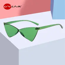 UVLAIK, зеленые солнцезащитные очки для женщин, модные, яркие цвета, солнцезащитные очки для девушек, очки для вечеринки, трендовые, маленькие, треугольные, солнцезащитные очки