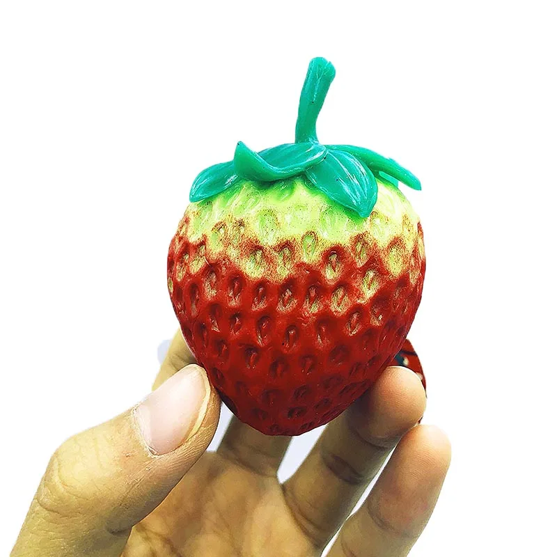 Kawaii мягкий клубничный медленно нарастающее при сжатии очарование кулон хлюпает симулятор мягкая Ароматические детские игрушки подарок коллекции шуток - Цвет: Красный