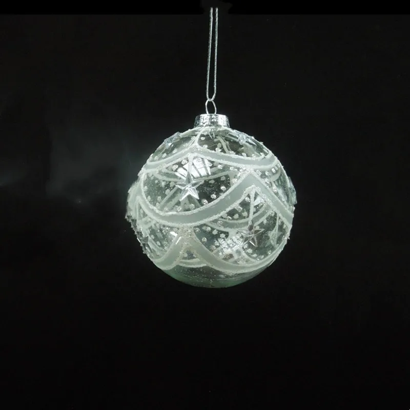 

Бесплатная доставка, диаметр = 8 см, серебряная серия, Рождественское украшение, стеклянная лампа в виде глобуса, выдувная ручной работы, подвесная фотолампа