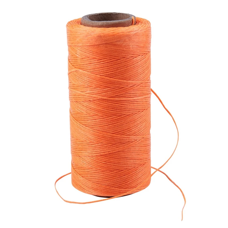 2Pcs 260M 150D 1MM Leather Sewing Waxed Wax Thread Hand Needle Cord Craft DIY New Color:Khaki& Yellowish Brown