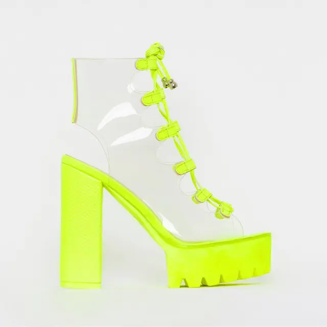 neon green jelly sandals