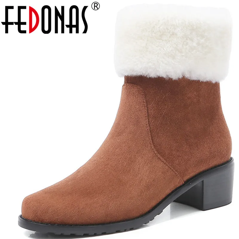 

FEDONAS Ankle Boots Women Autumn Winter Warm Back Zipper Short Boots Women Party Basic Shoes Woman Concise Round Toe Boots