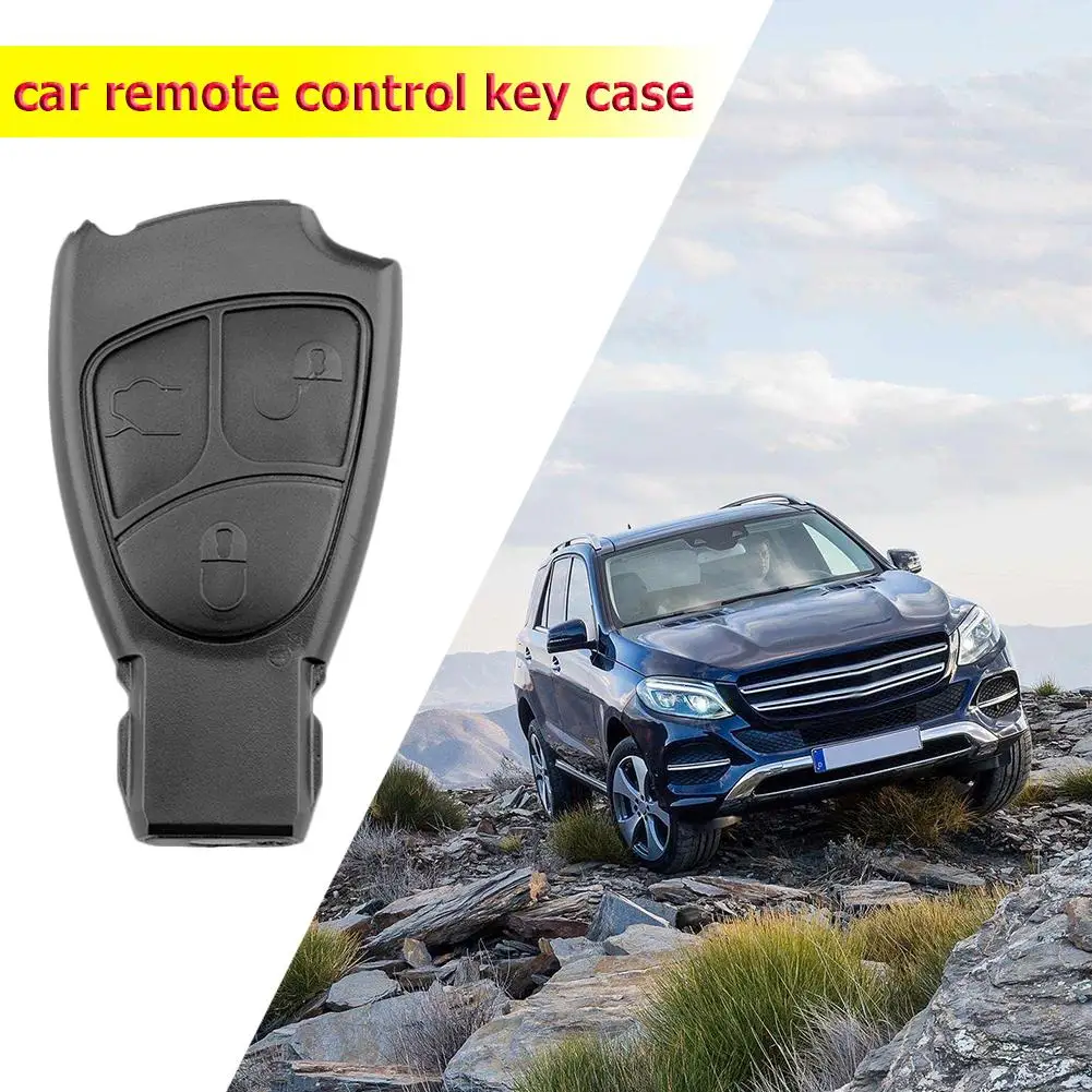 Car Remote Key Shell 3 Buttons Key Case Cover Replacement for Mercedes Benz W203 W211 W204 Black