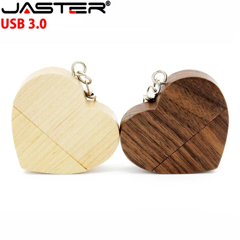 

JASTER maple wood and Walnut heart model usb3.0 32GB usb flash drive usb3.0 pendrive 4GB 8GB 16GB LOVE best gift