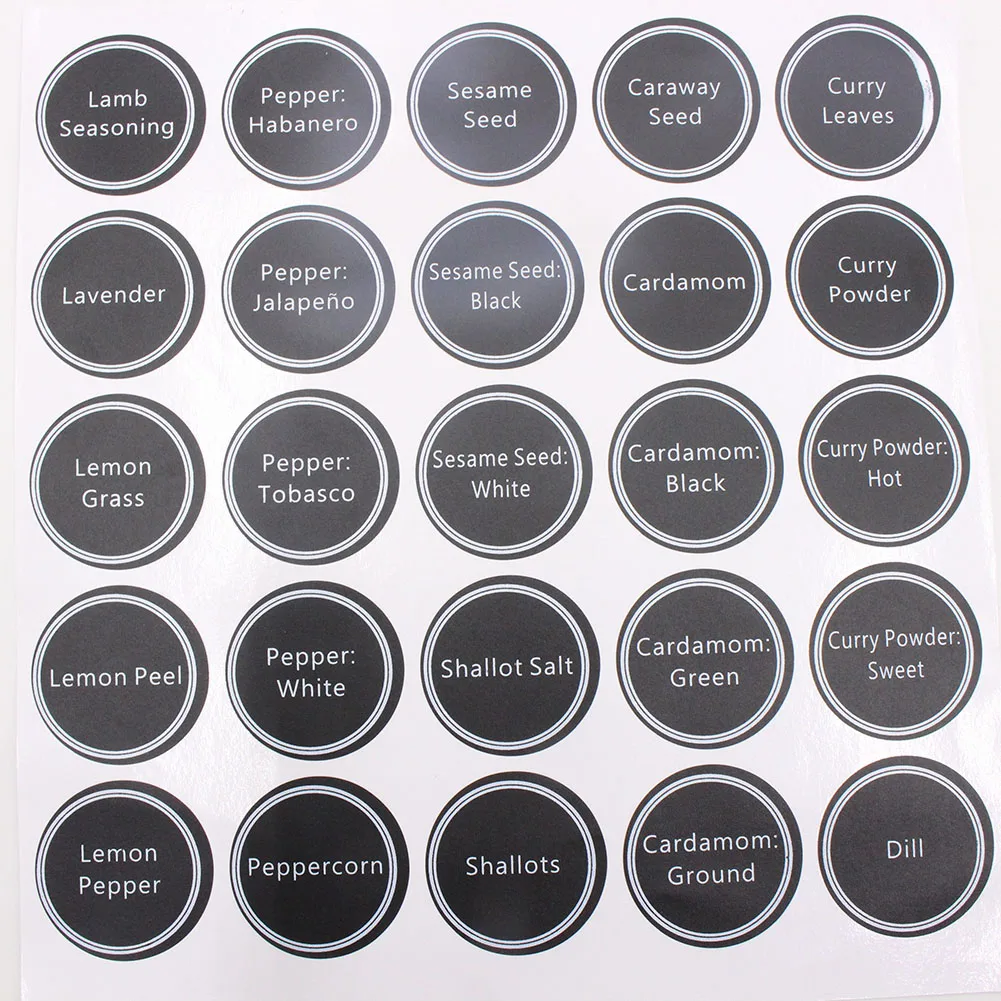 aeProduct.getSubject() 13pcs Waterproof Jar Stickers Round Bottle Tags Spice Labels Pantry Printed Decor Home Accessories PVC Adhesive Kitchen