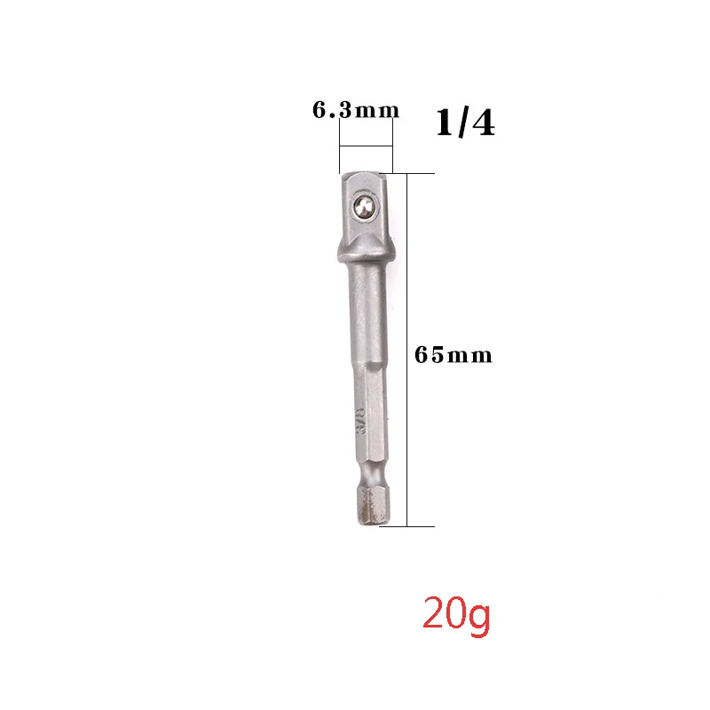 1pc 4pcs Drill Socket Adapter for Impact Driver w/ Hex Shank to Square Socket Drill Bits Bar Extension 1/4