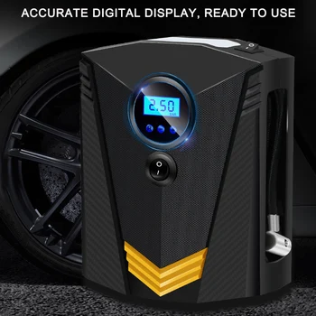 

Tire Inflator for Car Portable Air Compressor Car Tire Pump Auto Tire Pump with Pressure Gauge With Emergency Led Lighting