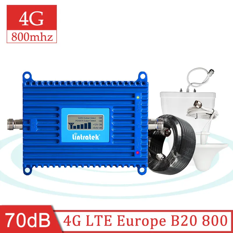 Усилитель сигнала Lintratek 4G B20 800 МГц, усилитель сигнала lte 800 4g, мобильный ретранслятор сигнала в Интернет, комплект антенн s7 Усилитель сигнала Lintratek 4G B20 800 МГц, усилитель сигнала lte 800 4g, мобильный ретранслятор сигнала в Интернет, комплект антенн s7