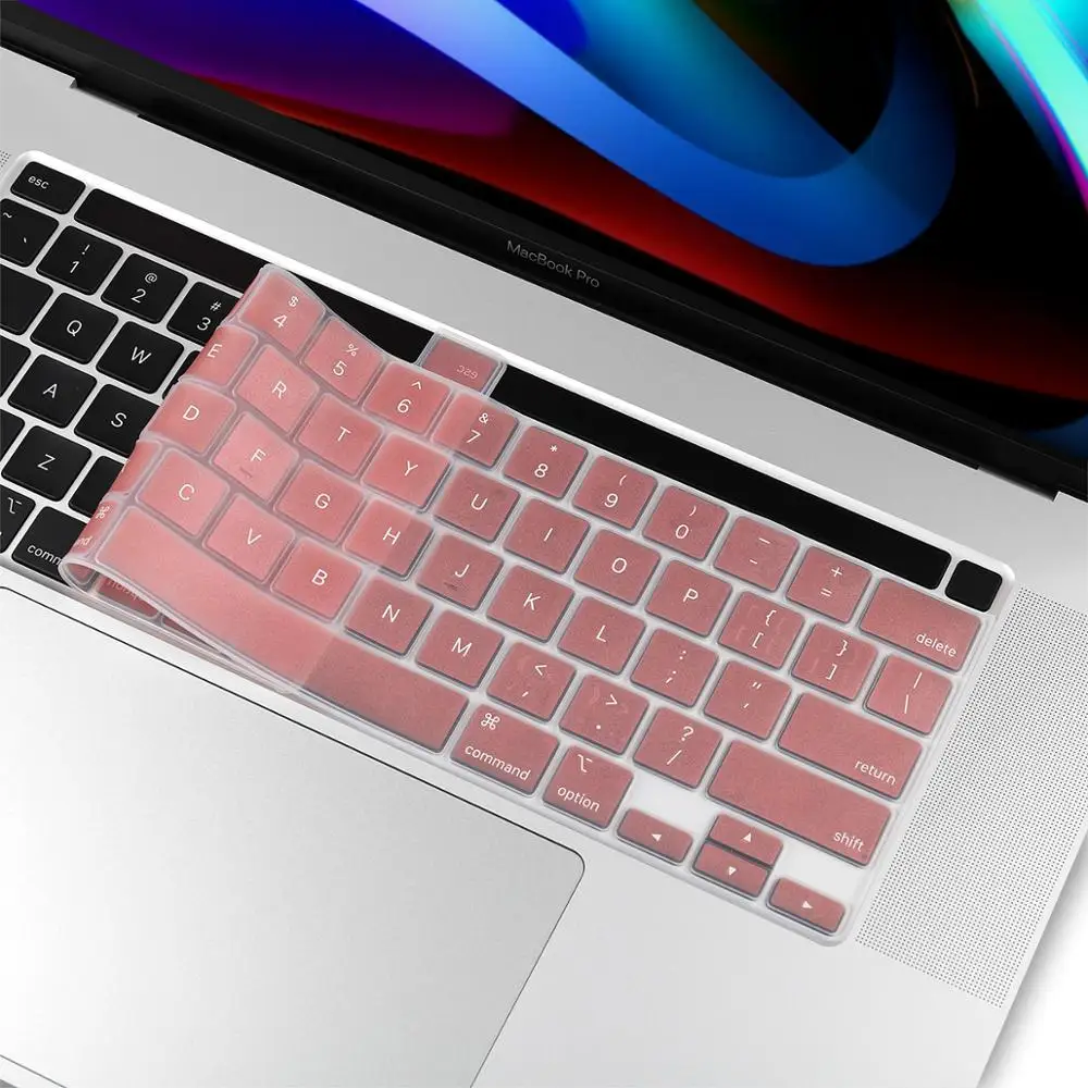 Чехол для клавиатуры для нового Macbook Pro 16 модель A2141 США введите Английский алфавит силиконовый защитный чехол для клавиатуры - Цвет: Rose Gold