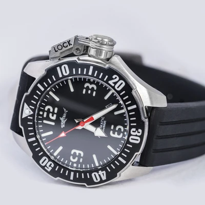 Мода лягушка человек автоматические механические Citizen 8215 движение 200 м Водонепроницаемость анти-погружение из нержавеющей стали часы для мужчин подарок - Цвет: rubber strap black