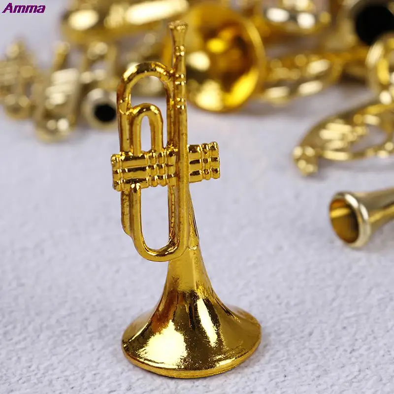 Christmas Tree Decoration 7/14pcs Mini Plastic Musical Instrument Gold Christmas Tree Hanging Xmas Decor for Friends Collecting Musical